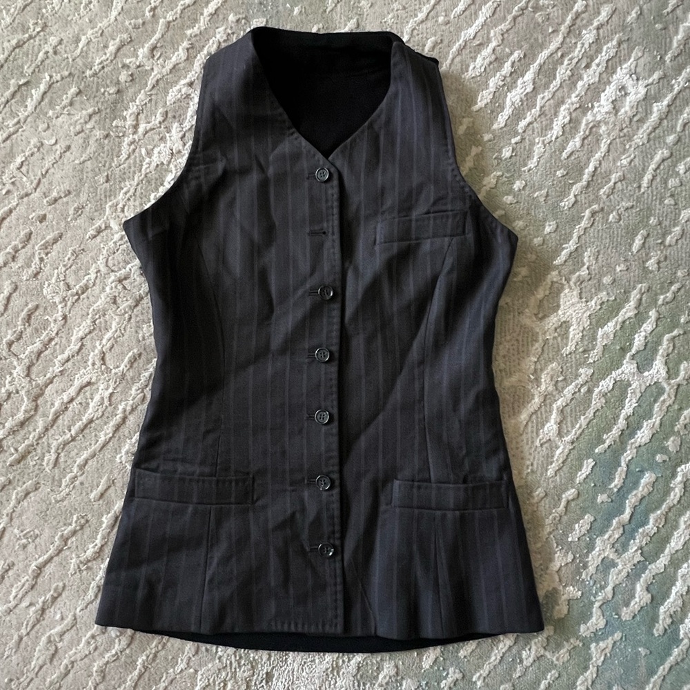 Black Pinstripe Women's Vest
